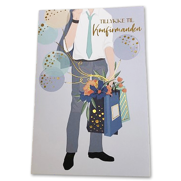 Konfirmationskort, stor med kuvert