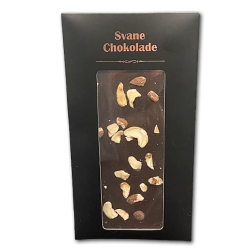Svane Chokolade<br />M�rk Chokolade med Blandede n�dder