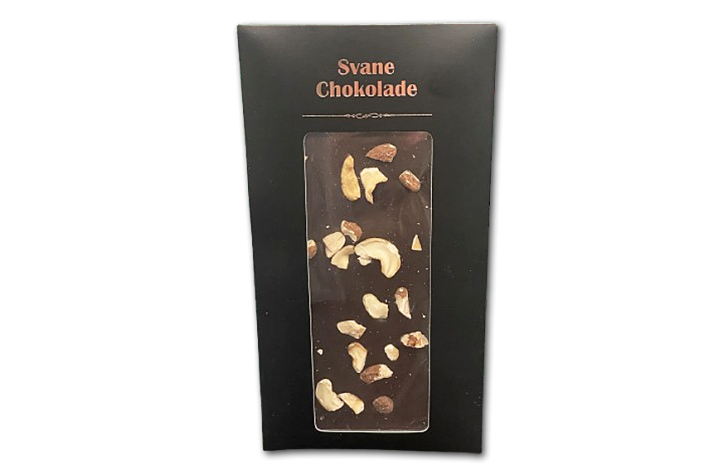 Svane Chokolade<br />M�rk Chokolade med Blandede n�dder