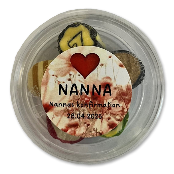 Bolsjebtter som bordKORT<br />Med blandede bolsjer