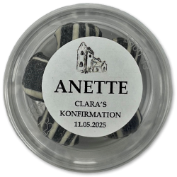 Bolsjebtter som bordKORT<br />Med bolsjer i specifik farve