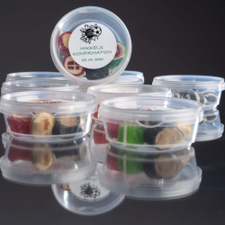 Bolsjebtter som bordPYNT<br />Med blandede bolsjer