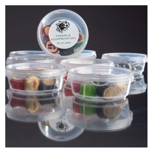 Bolsjebtter som bordPYNT<br />Med blandede bolsjer