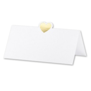 Bordkort med Guld Hjerte 10 stk.