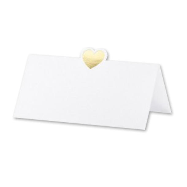 Bordkort med Guld Hjerte 10 stk.