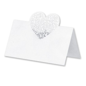 Bordkort med Hjerte<br />10 stk.