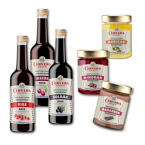 Cervera marmelade eller saft uden tilsat sukker 6 stk.