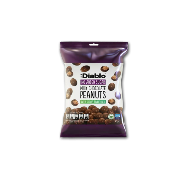 Diablo Chokoladeovertrukne Peanuts uden tilsat sukker