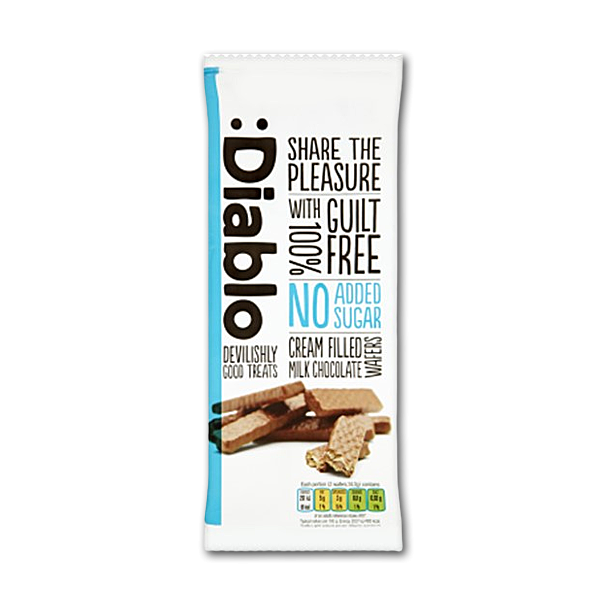 Diablo Chokoladevafler med Creme<br />Ikke tilsat sukker