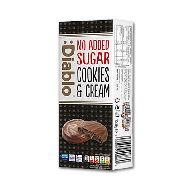 Diablo Cookies &amp; Cream, mrk<br />Ikke tilsat sukker