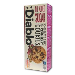 Diablo Chocolate Chip Cookies med Tranebr<br />Ikke tilsat sukker