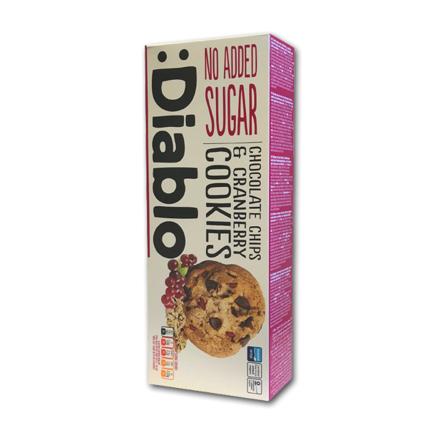 Diablo Chocolate Chip Cookies med Tranebr<br />Ikke tilsat sukker