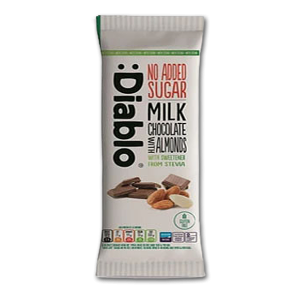Diablo Mlkechokolade med Mandler<br />Ikke tilsat sukker
