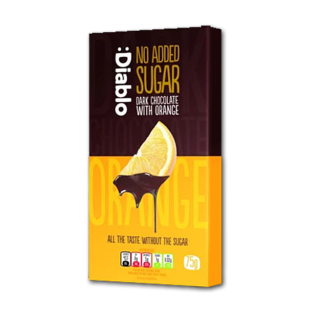 Diablo Mrk Chokolade med Appelsin<br />Ikke tilsat sukker 