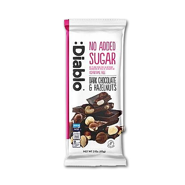 Diablo Mrk Chokolade med Hasselndder (NY opskrift)<br />Sukkerfri