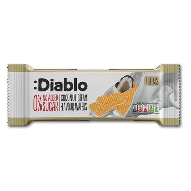 Diablo Vaffelkiks med Kokoscreme<br />Ikke tilsat sukker