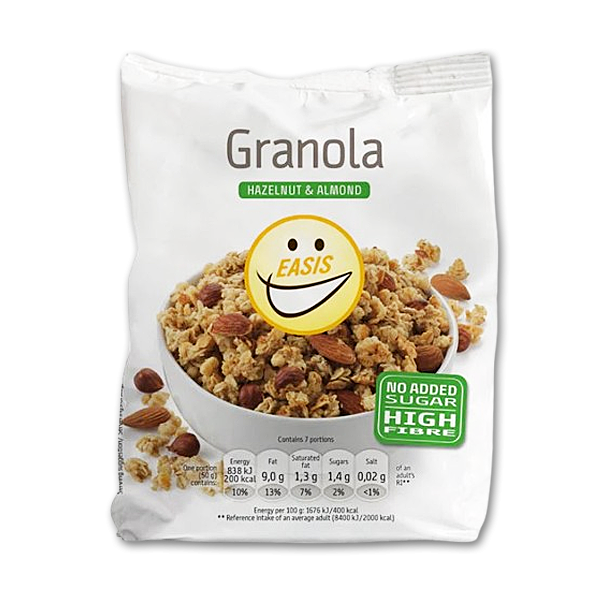 Easis Granola med mandler og hasselndder uden tilsat sukker