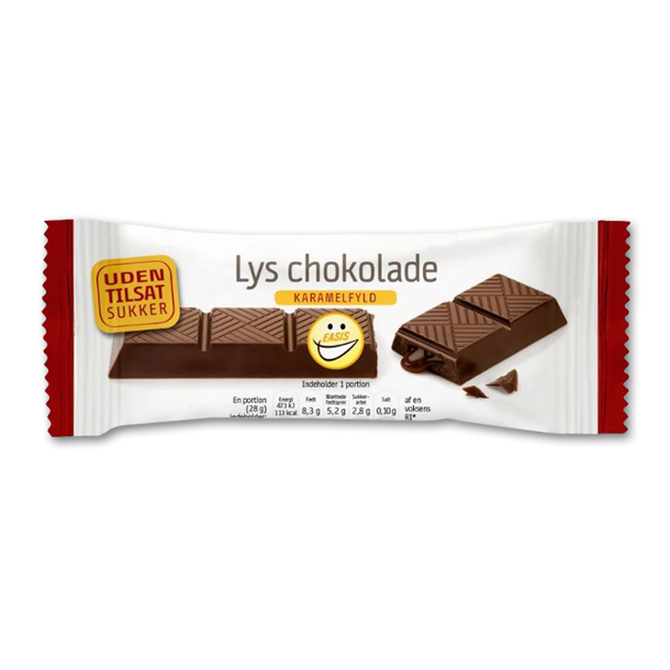 Easis Lys chokoladebar med Karamelfyld uden tilsat sukker