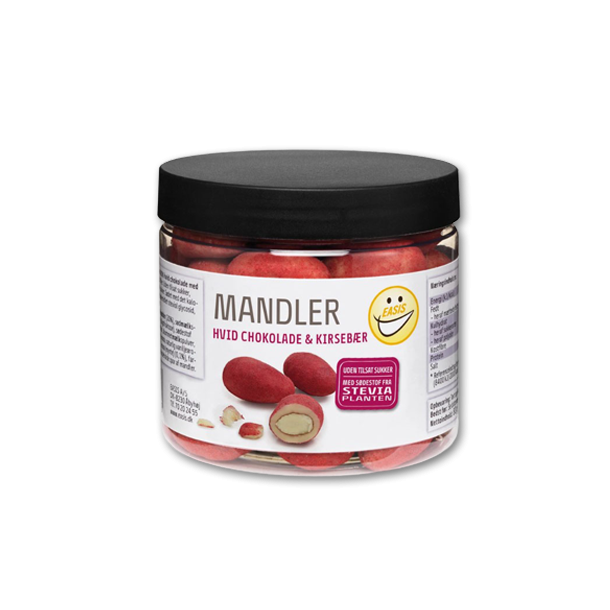 Easis Mandler med hvid chokolade og Kirsebr uden tilsat sukker