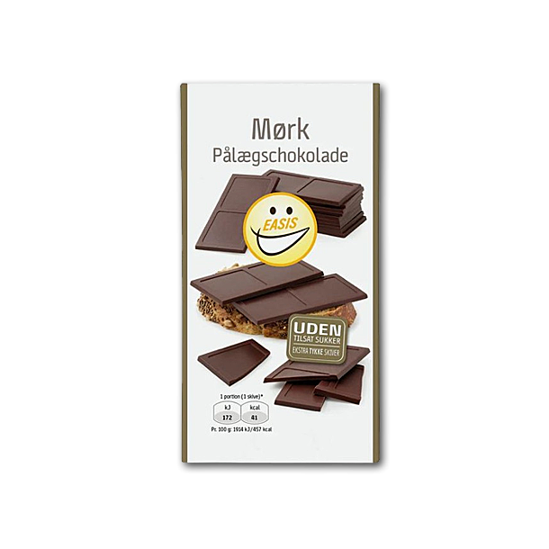 Easis Mrk Plgschokolade uden tilsat sukker