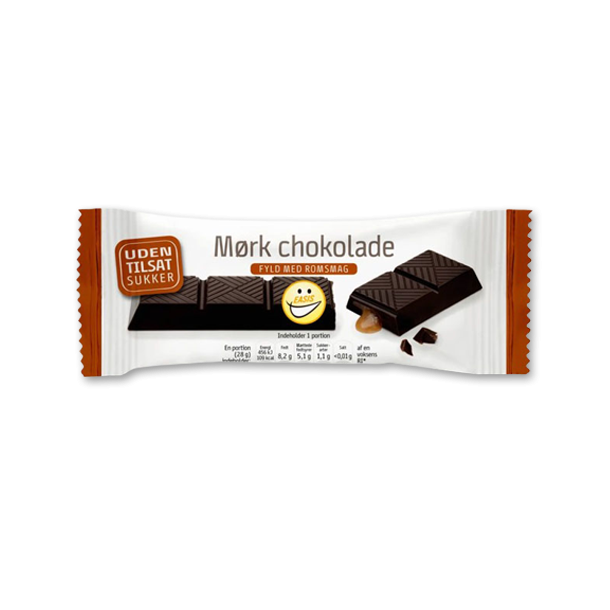 Easis Mrk chokoladebar med Romfyld uden tilsat sukker
