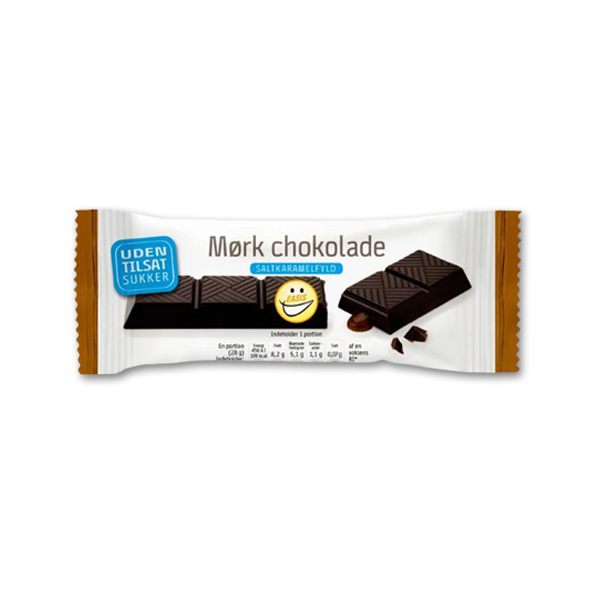 Easis Mrk chokoladebar med Saltkaramelfyld uden tilsat sukker