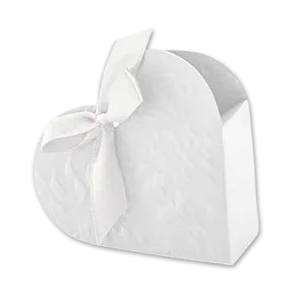 Favor Box Hjerteformet ske, hvid 10 stk