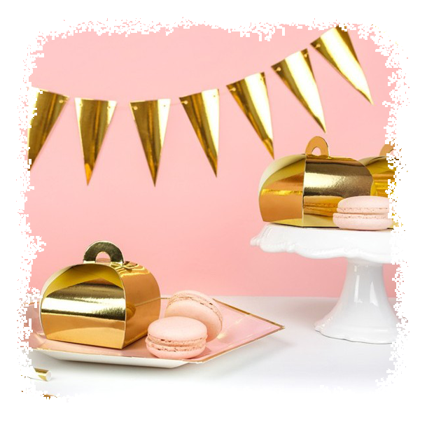 Favor Box 'Kageske' guld 10 stk