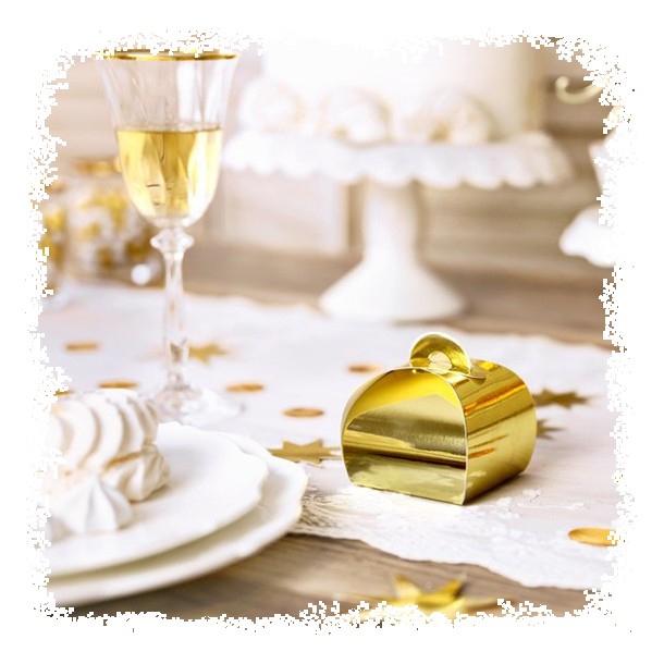 Favor Box 'Kageske' guld 10 stk