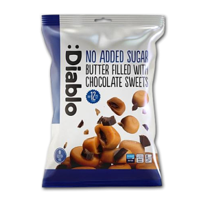 Diablo Fldekaramel Bolsjer med chokoladefyld<br />Sukkerfri