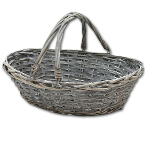 Kurv gr<br />oval med vippe hanke stor