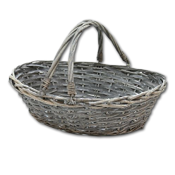 Kurv gr<br />oval med vippe hanke stor