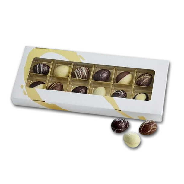 Guld/Hvid �ske med 12 luksus�g