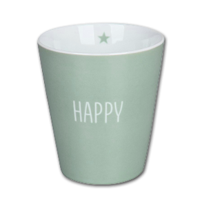 Krasilnikoff Happy Mug Happy Lysegrn