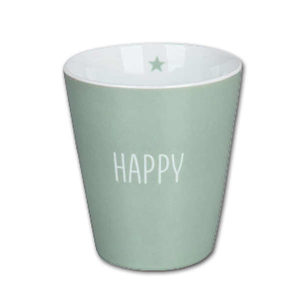 Krasilnikoff Happy Mug Happy Lysegrn