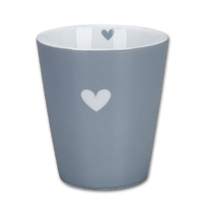 Krasilnikoff Happy Mug Hjerte Lysegr