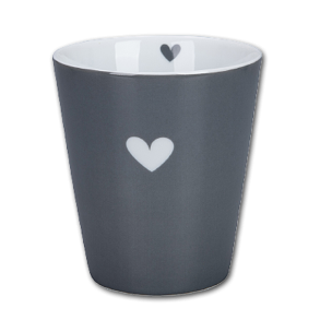 Krasilnikoff Happy Mug Hjerte Mrkegr