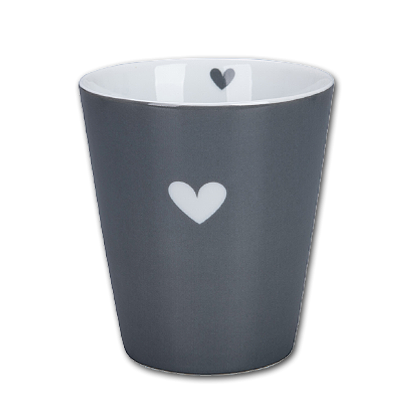Krasilnikoff Happy Mug Hjerte Mrkegr