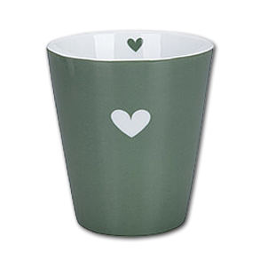 Krasilnikoff Happy Mug Hjerte Mrkegrn