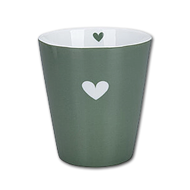 Krasilnikoff Happy Mug Hjerte Mrkegrn