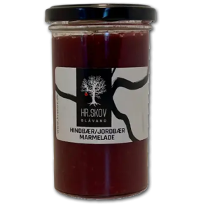 Hr. Skov Marmelade<br />Hindb�r/Jordb�r
