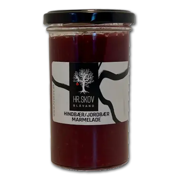 Hr. Skov Marmelade<br />Hindb�r/Jordb�r