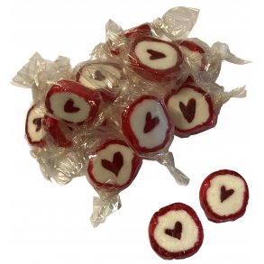 Hjertebolsjer<br />Indpakkede 175 g