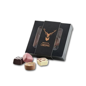 Luxus Chokolade i sort juleske med rude (5 stk)