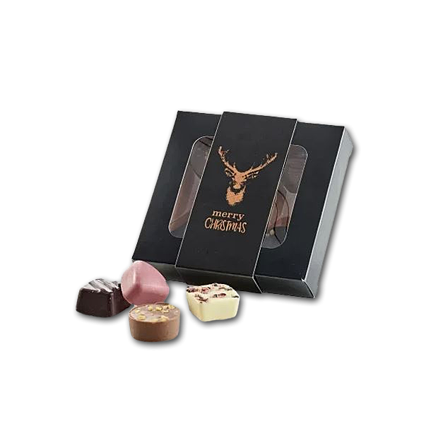 Luxus Chokolade i sort juleske med rude (5 stk)