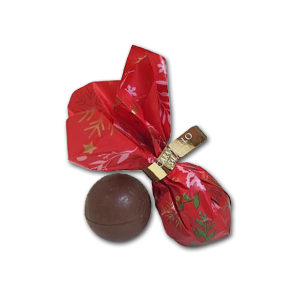 Rde Julekugler med karamelchokolade