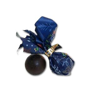 Bl Julekugler med mrk chokoladepralin