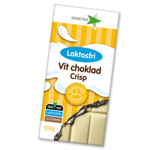Laktosefri hvid chokolade med crisp