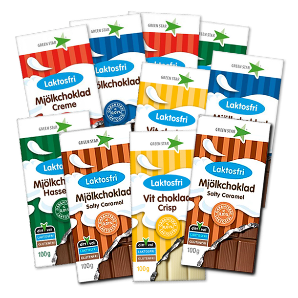 Laktosefri Chokolade 10 stk