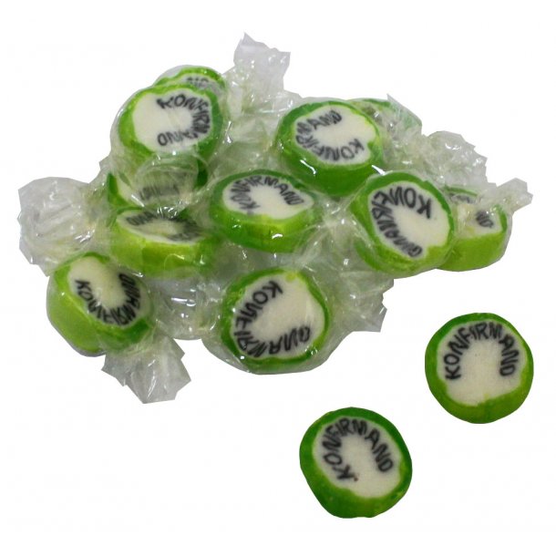 Konfirmandbolsjer Lime<br />Indpakkede 175 g